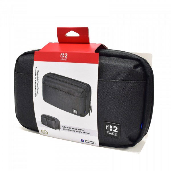 Hori Reversible Travel Pouch – Black – Nintendo Switch 2