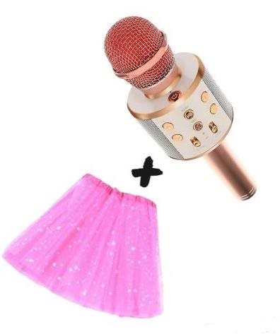Senzanákupy Súprava pre speváčky svietiace sukne + karaoke mikrofón