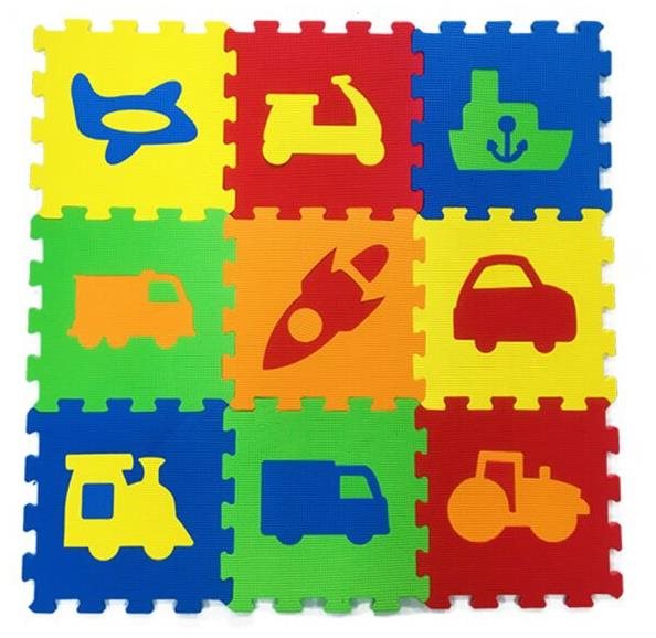 Siva Penové puzzle pre deti – vozidlá