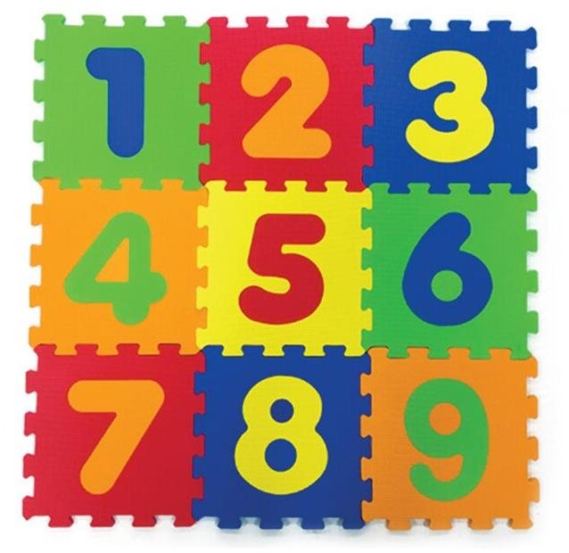 Siva Penové puzzle pre deti – čísla