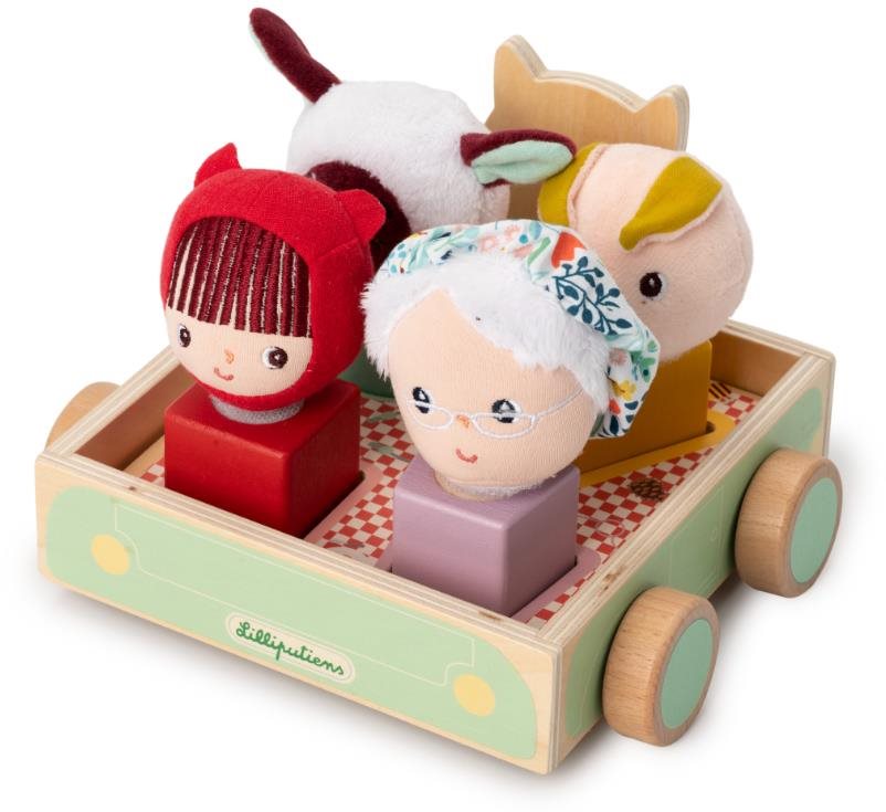 Lilliputiens ťahací vozík vlk Ľudovít s aktivitami, vkladačka + tvary