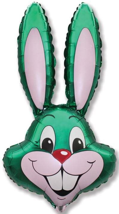 Balón fóliový zajac – zelený – farma – veľká noc – 60 cm