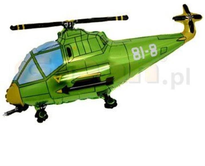 Balón foliový helikoptéra 60 cm - vrtulník - zelená