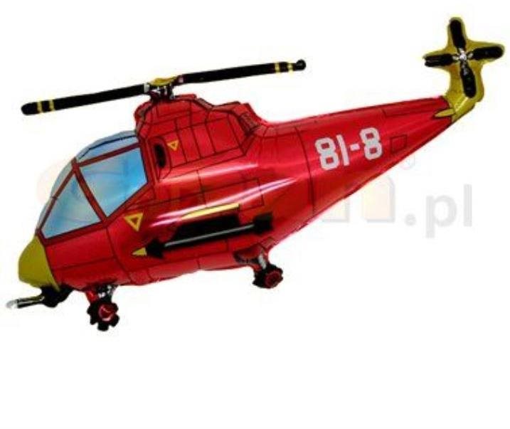 Balón fóliový helikoptéra 60 cm – vrtuľník – červená