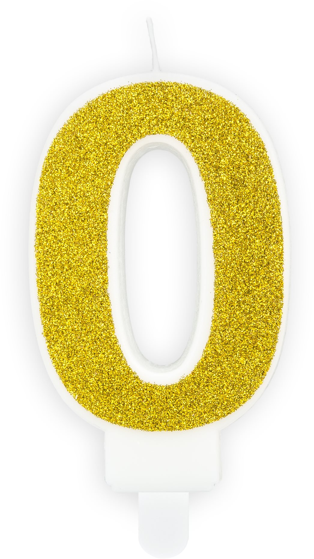 Sviečka narodeninová, 7 cm, číslica „0", zlatá