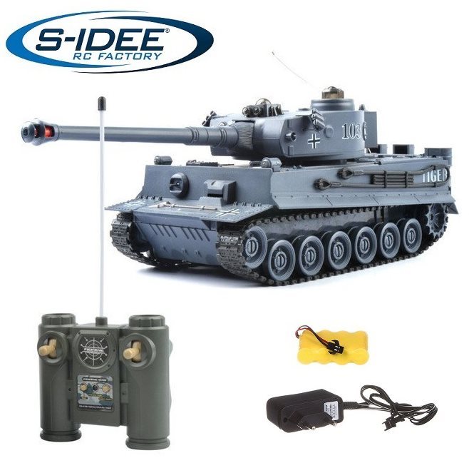 Bojujúci tank Tiger 1 sivý 2,4 GHz s infra delom, bojujúci 1 : 28