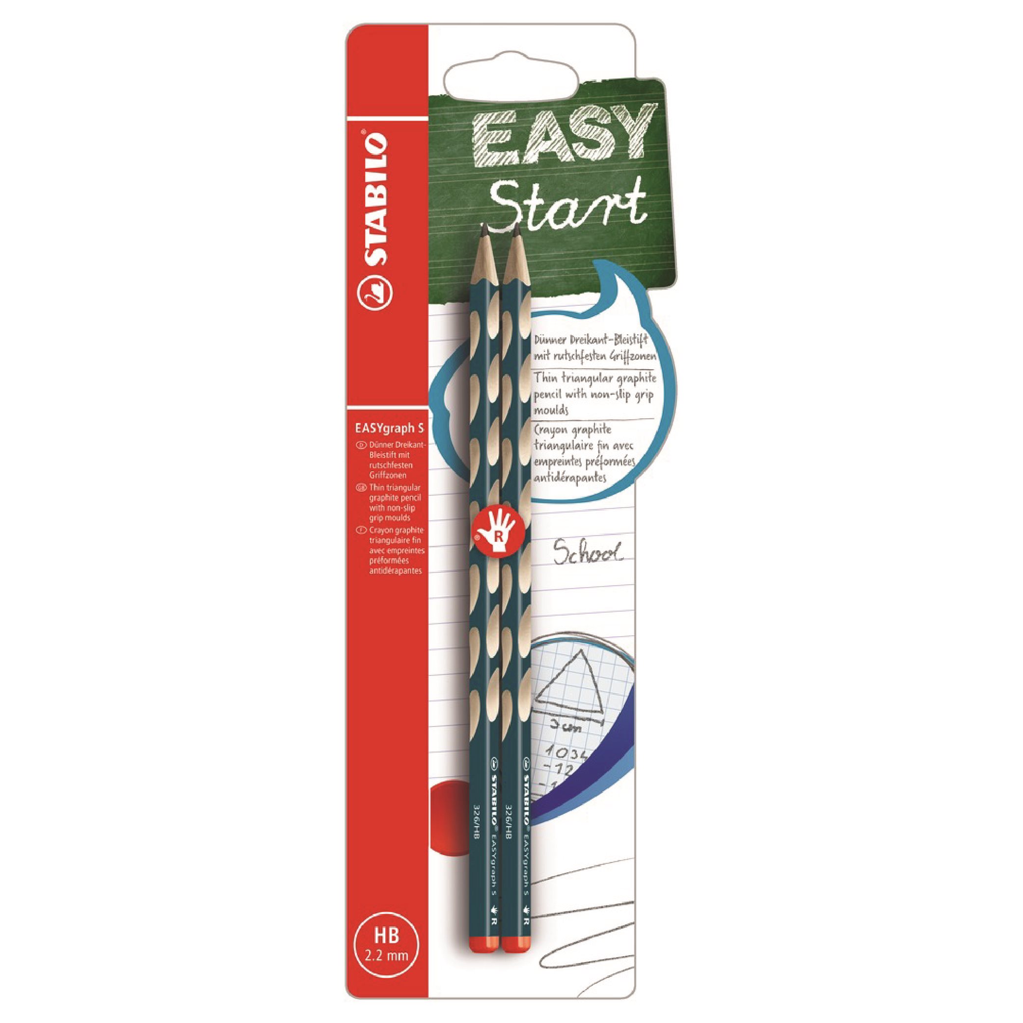 STABILO EASYgraph S R HB, petrolejová, 2 ks, Blister