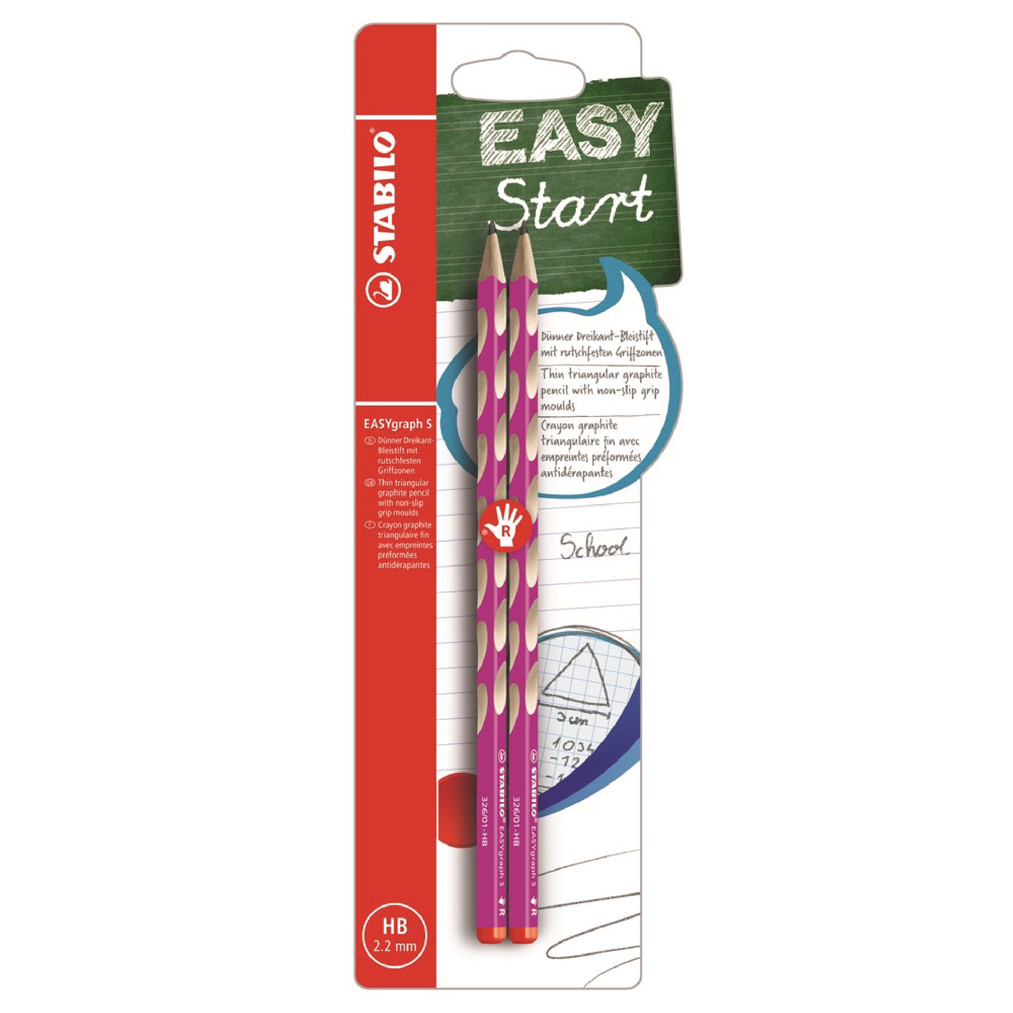 STABILO EASYgraph S R HB, ružová, 2 ks, Blister