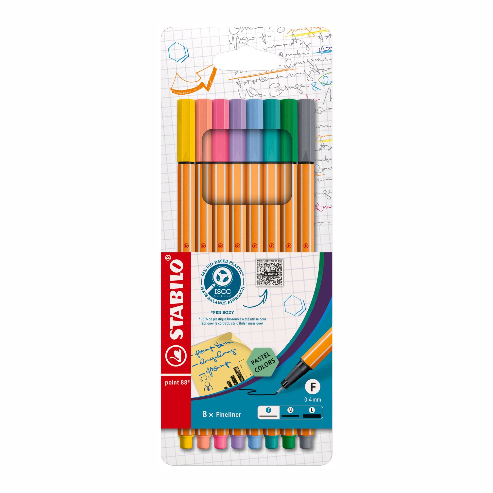STABILO point 88, 8 ks, puzdro „Pastel"