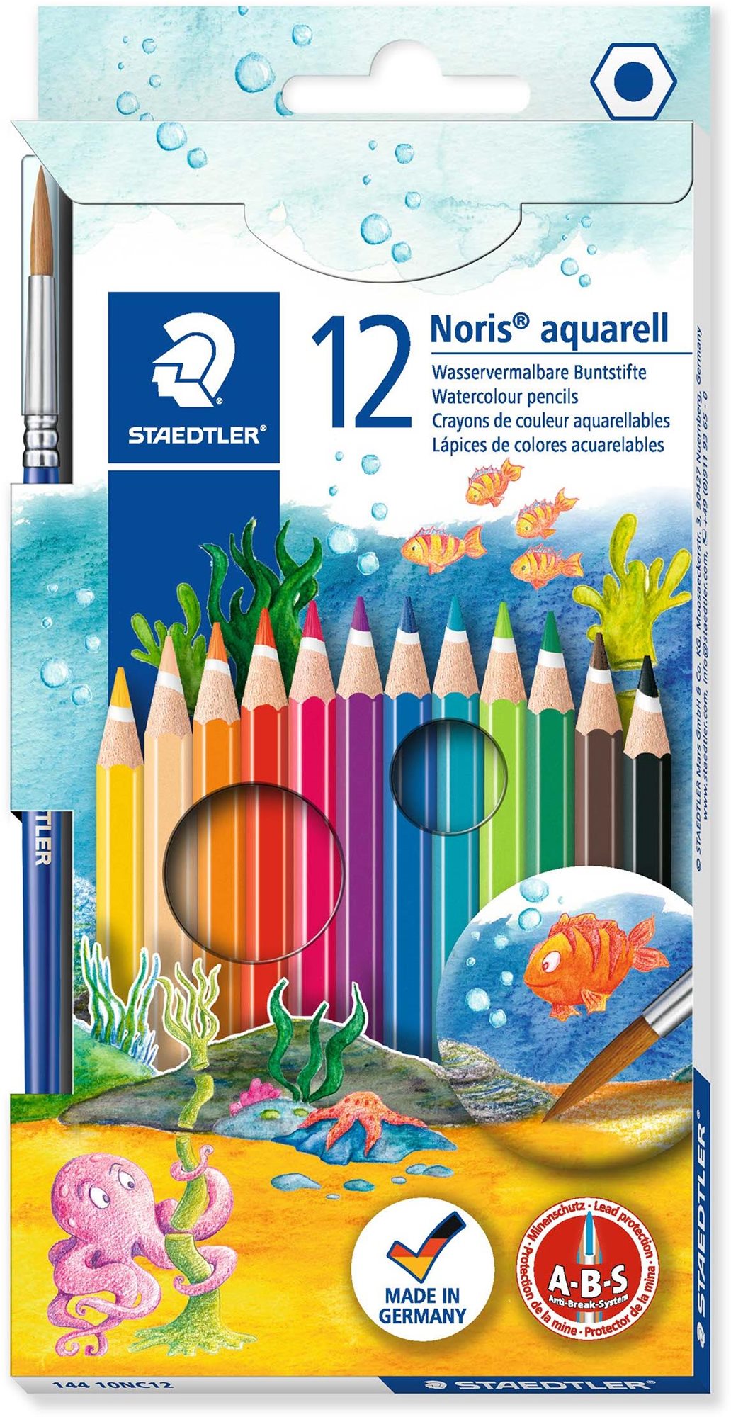 STAEDTLER Akvarelové pastelky so štetcom, 12 farieb