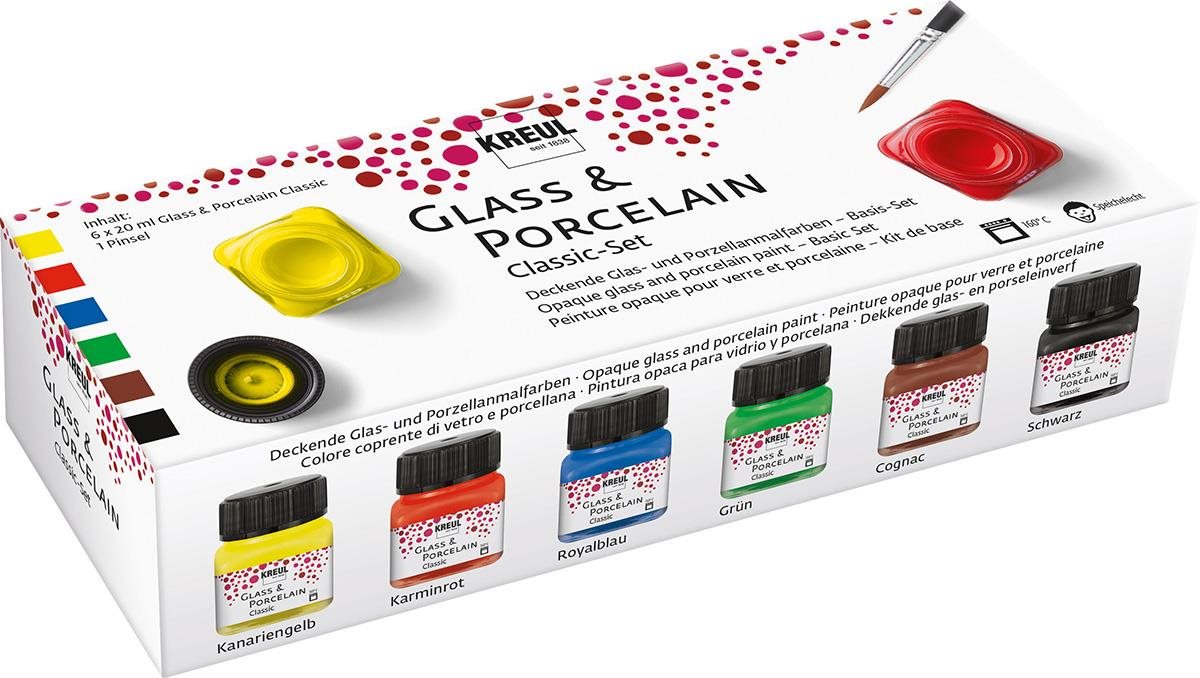 Kreul „Classic" Súprava farieb na sklo a porcelán, 6 × 20 ml, Hobby Line