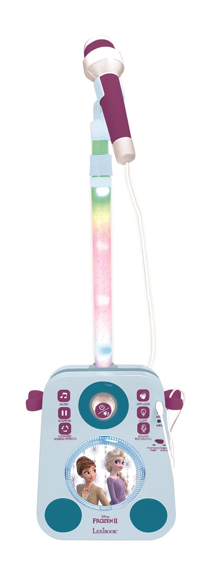 Lexibook Frozen Karaoke s dvoma mikrofónmi a svetelnými a zvukovými efektmi