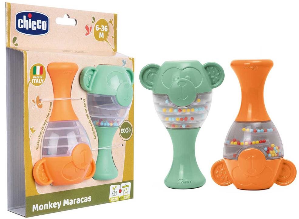 CHICCO Hrkálka Maracas Opica Eco+, 6 m+