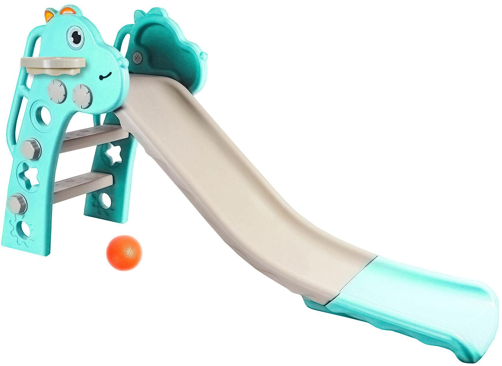 Aga4Kids Šmykľavka s držadlom 130 cm DS3701 svetlomodrá