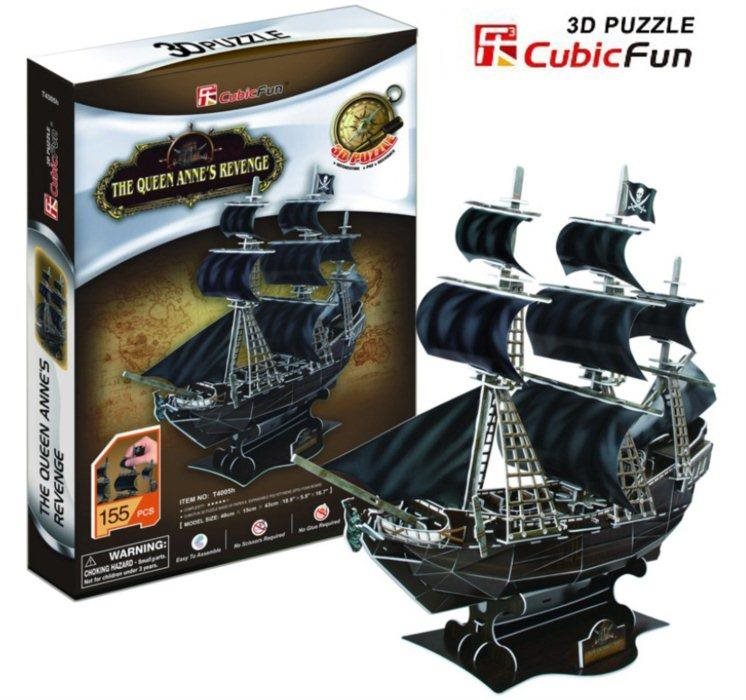 Cubicfun 3D puzzle Pirátska loď Queen Anne´s Revenge 155 dielikov