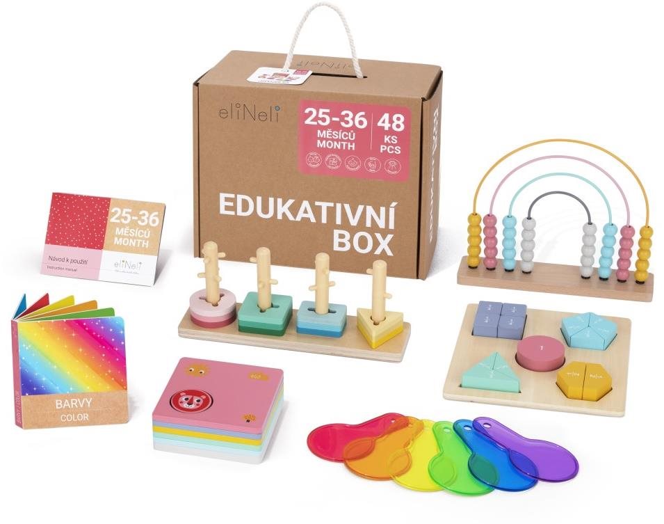 EliNeli Sada náučných hračiek pre deti od 2 rokov (25 – 36 mesiacov), edukačný box