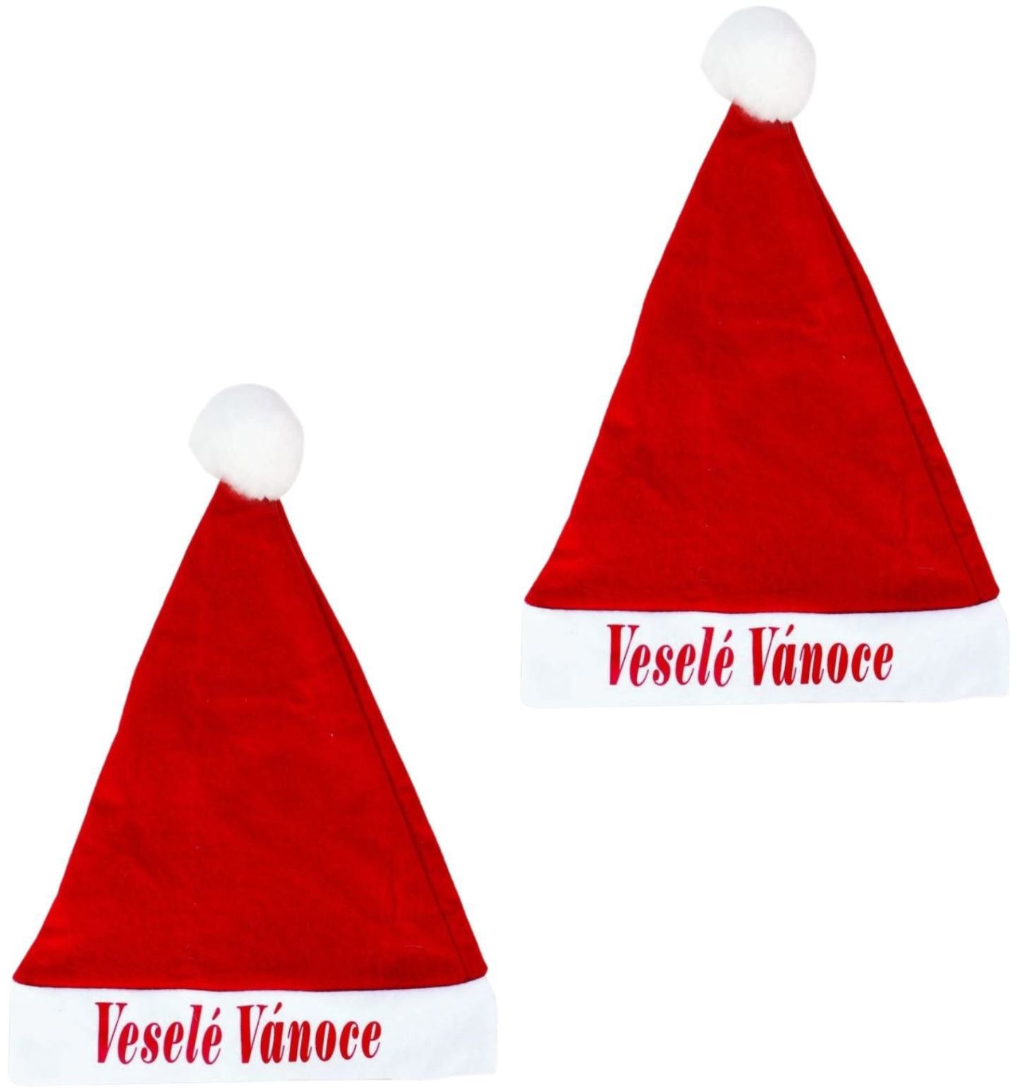 RAPPA – Čiapka vianočná santa claus, nápis veselé vianoce, 2 ks