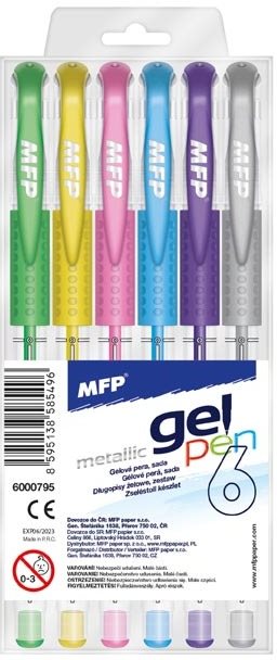 MFP Gélové pero sada METALIC 6 ks GM1038