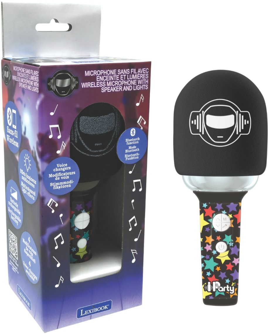 Bluetooth/Bezdrôtový Karaoke Mikrofón so zvukom a svetelnými efektmi