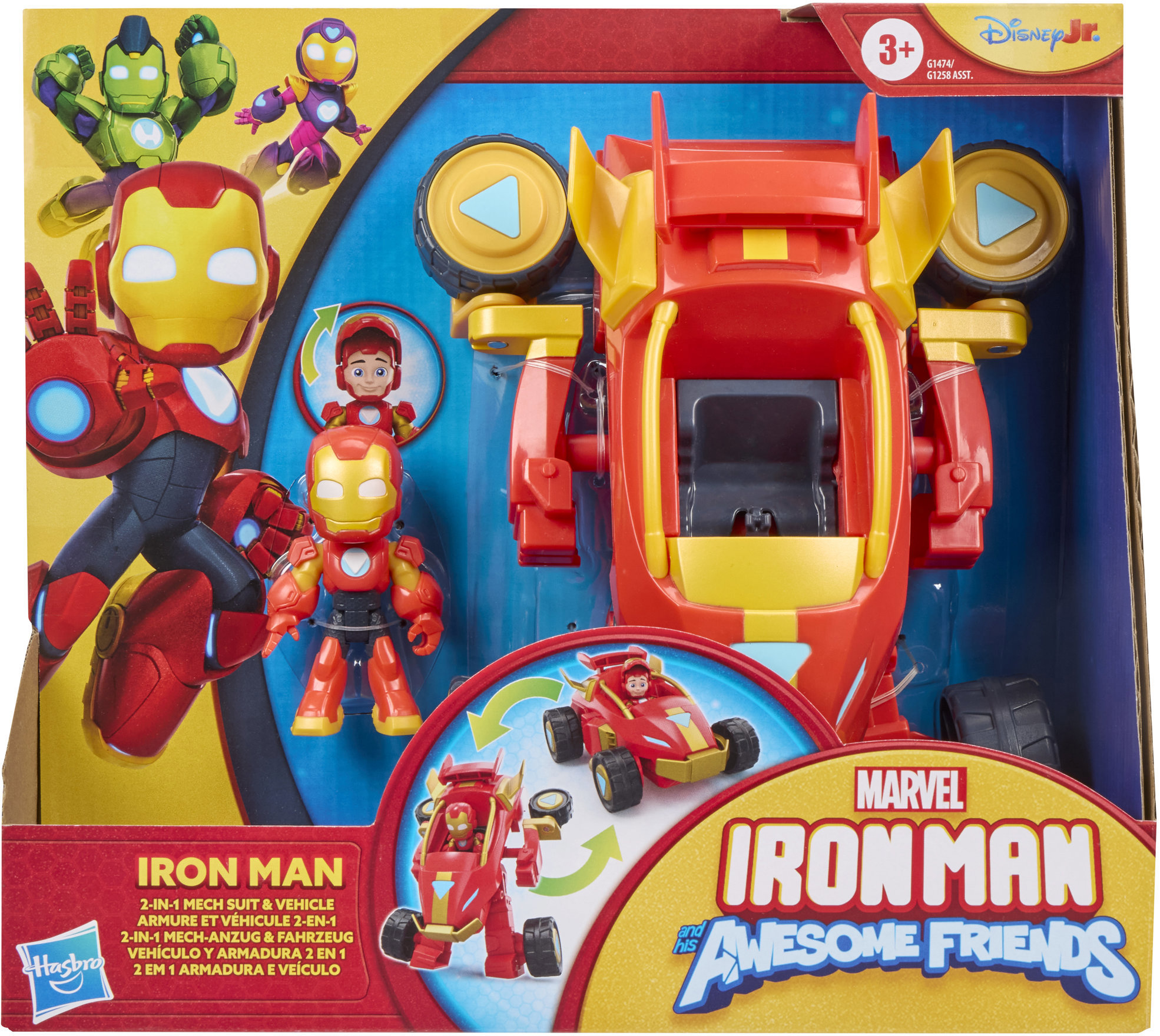 Marvel Iron Man and His Awesome Friends Iron Man Mech – Vozidlo 2 v 1 a Figúrka