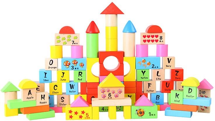 Aga4Kids Drevené kocky 100 ks