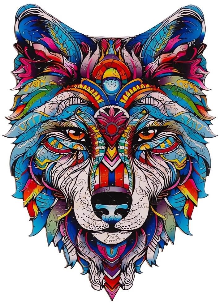 Kruzzel 24552 Drevené puzzle vlk, 170 dielov, 38 × 27 cm