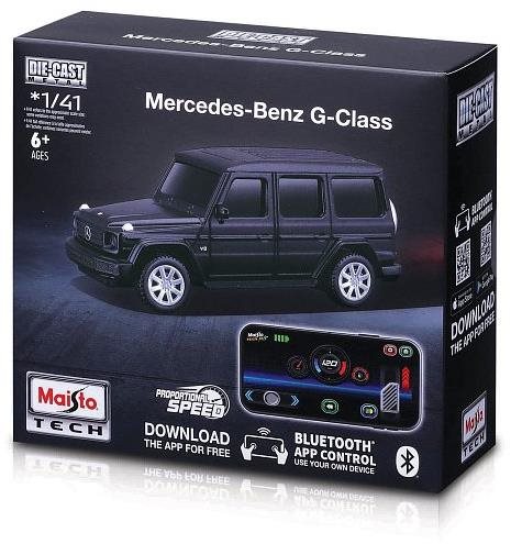 Maisto Die-Cast Metal so svetlami 1 : 41, Mercedes-Benz G-Class čierne, 2,4 GHz, USB, XTR
