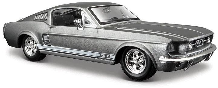 Maisto 1967 Ford Mustang GT, metal sivý