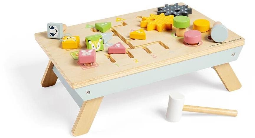 Bigjigs Toys Pracovný stôl so zatĺkačkou