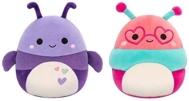 Squishmallows 1+1 Chrobák a Húsenica Axel a Peach