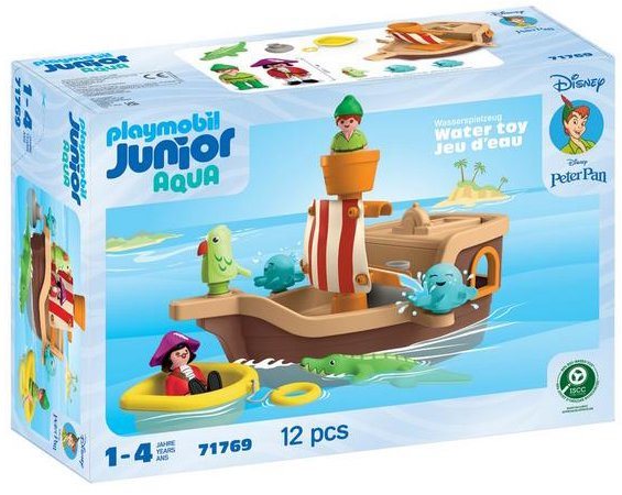 Playmobil 71769 Junior & Disney Aqua: Pirátska loď Petra Pana