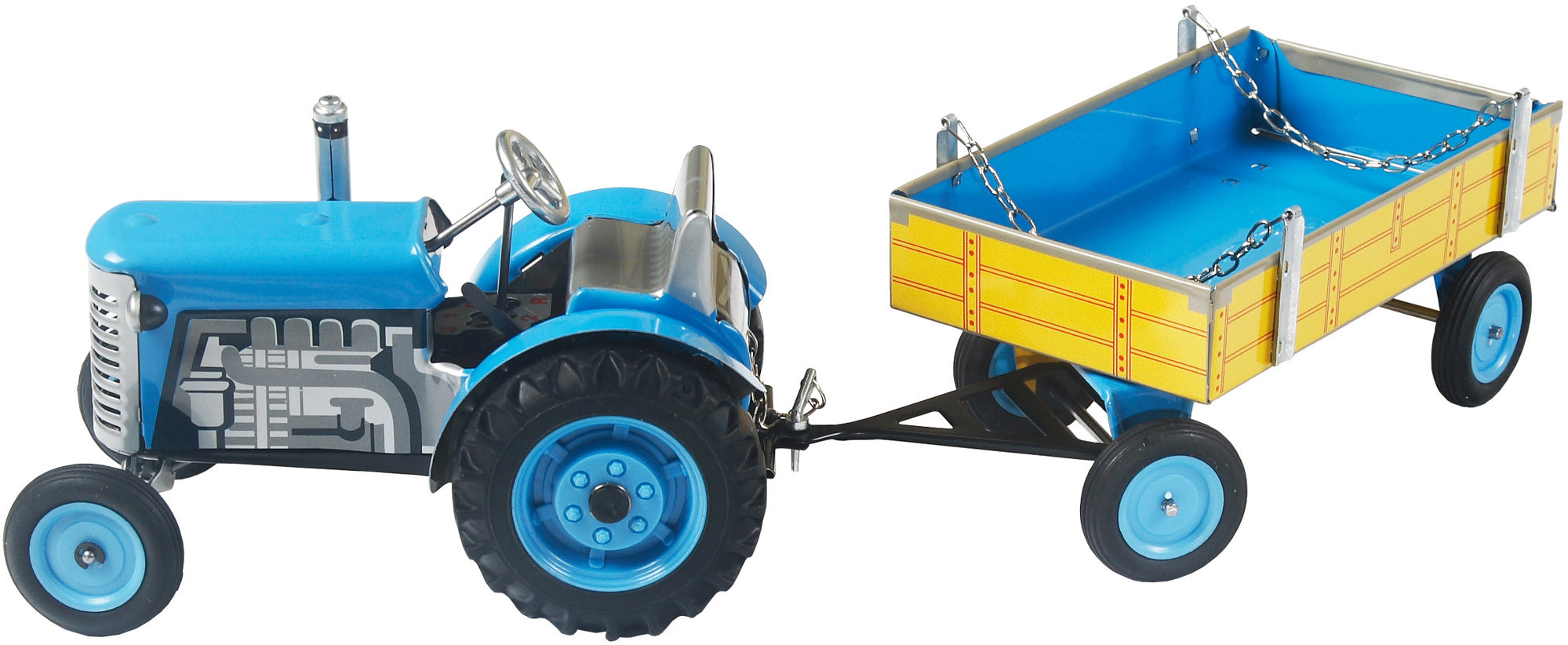 Kovap Traktor Zetor s valníkom na kľúčik modrý