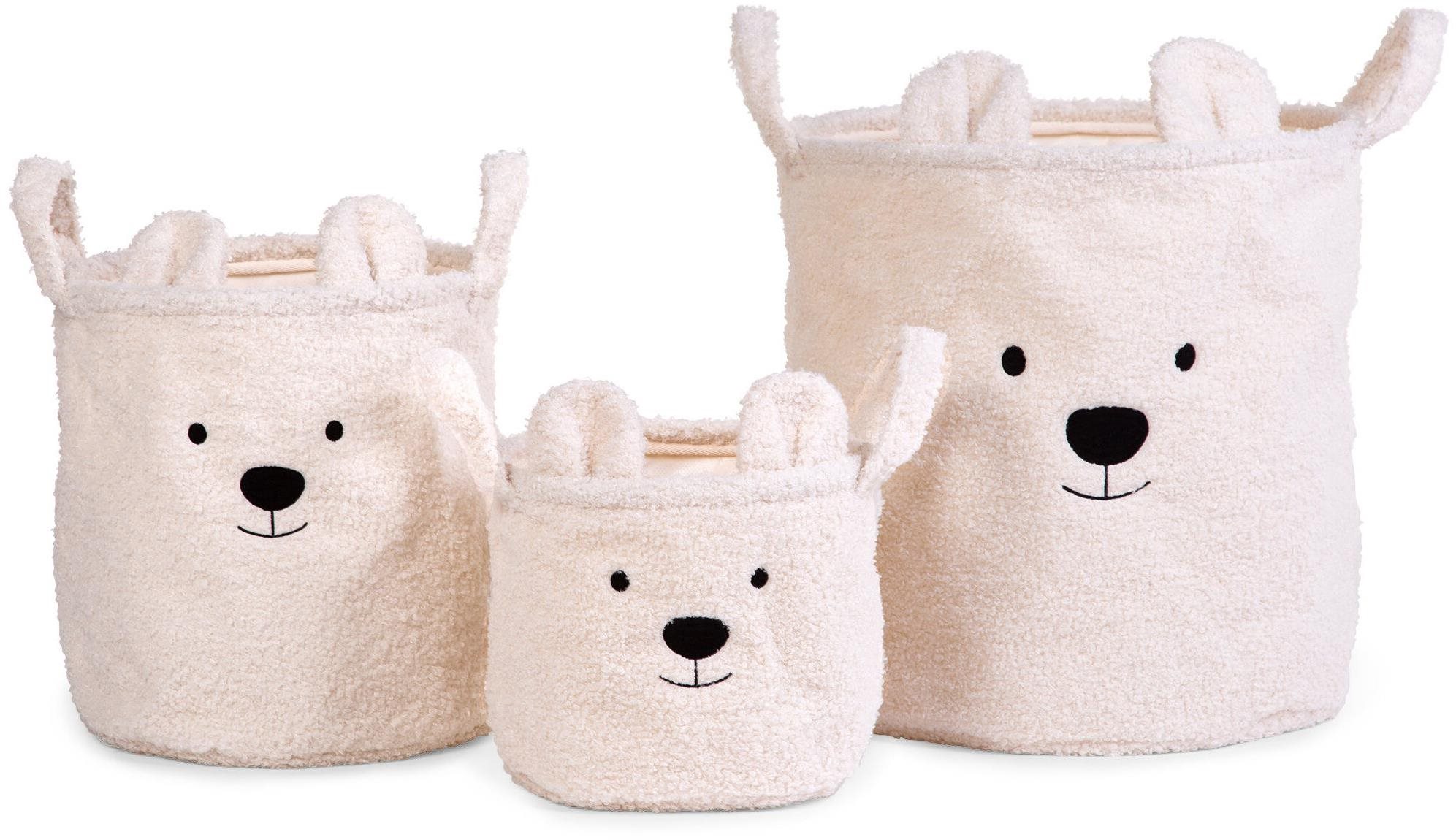 Koše na hračky Teddy Off White 3 ks
