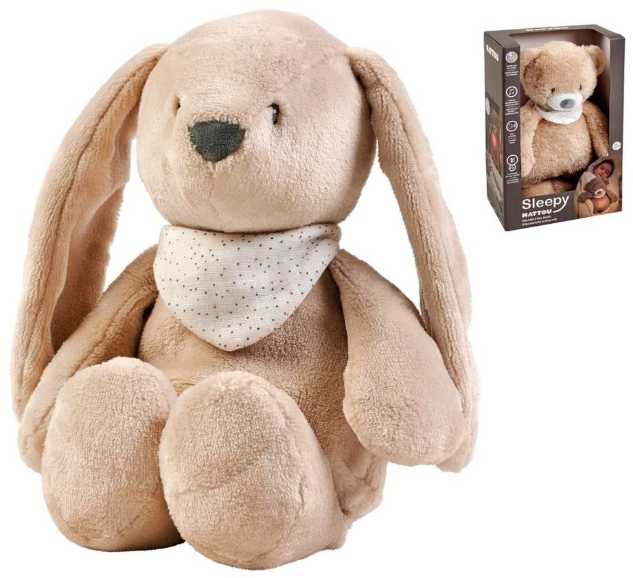 Nattou Sleepy Bunny 4 v 1 hudobný so svetielkom a senzorom plače Beige