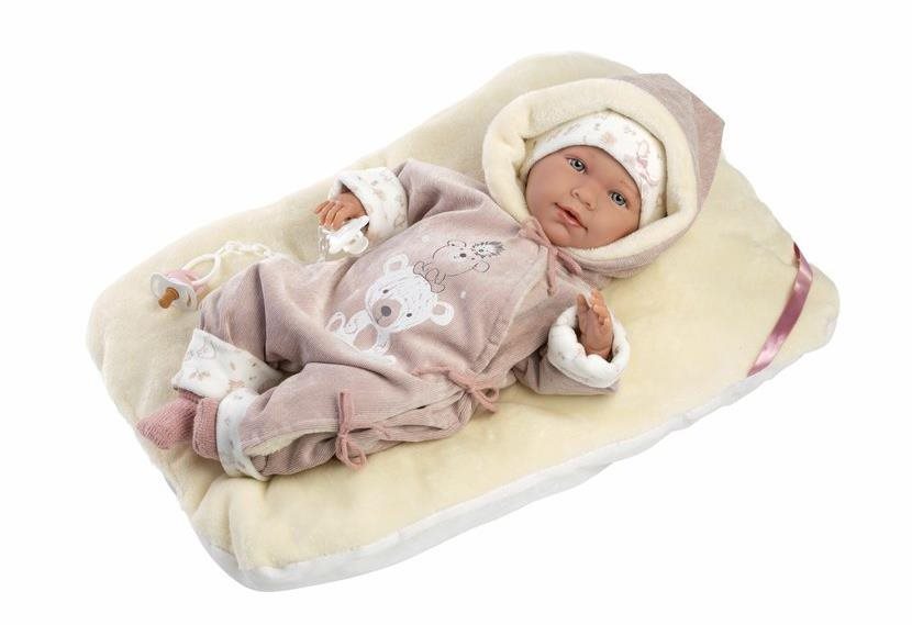 Llorens 74106 New Born – realistická bábika bábätko so zvukmi a mäkkým látkovým telom – 42 cm