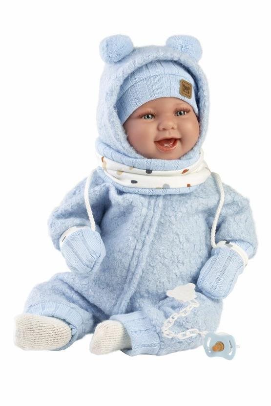 Llorens 84479 New Born – realistická bábika bábätko so zvukmi a mäkkým látkovým telom – 44 cm