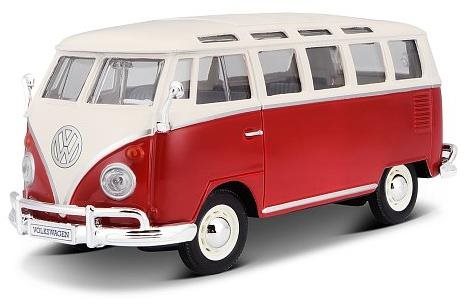 Maisto Volkswagen Van Samba, Bielo/červená