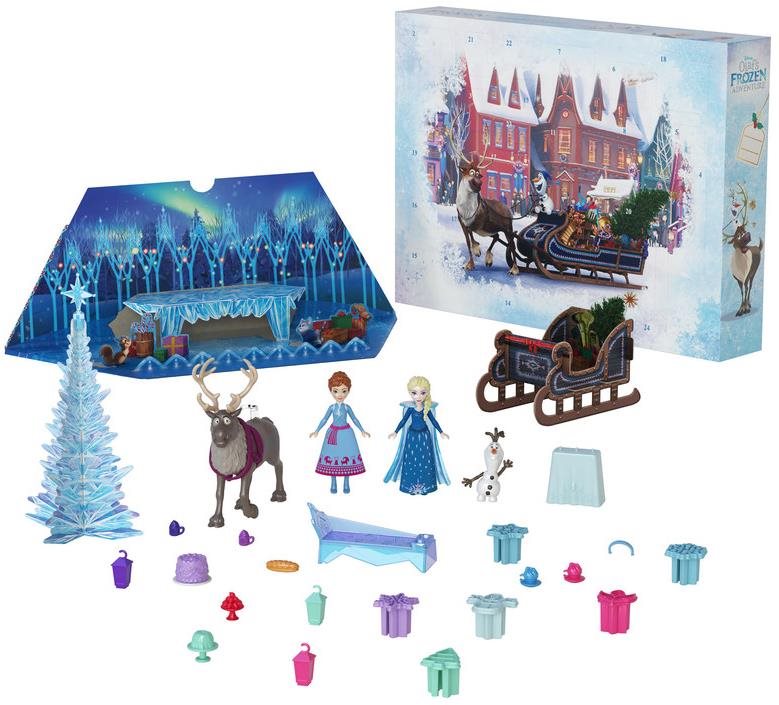 Frozen Adventný kalendár s malými bábikami Annou a Elsou 2024