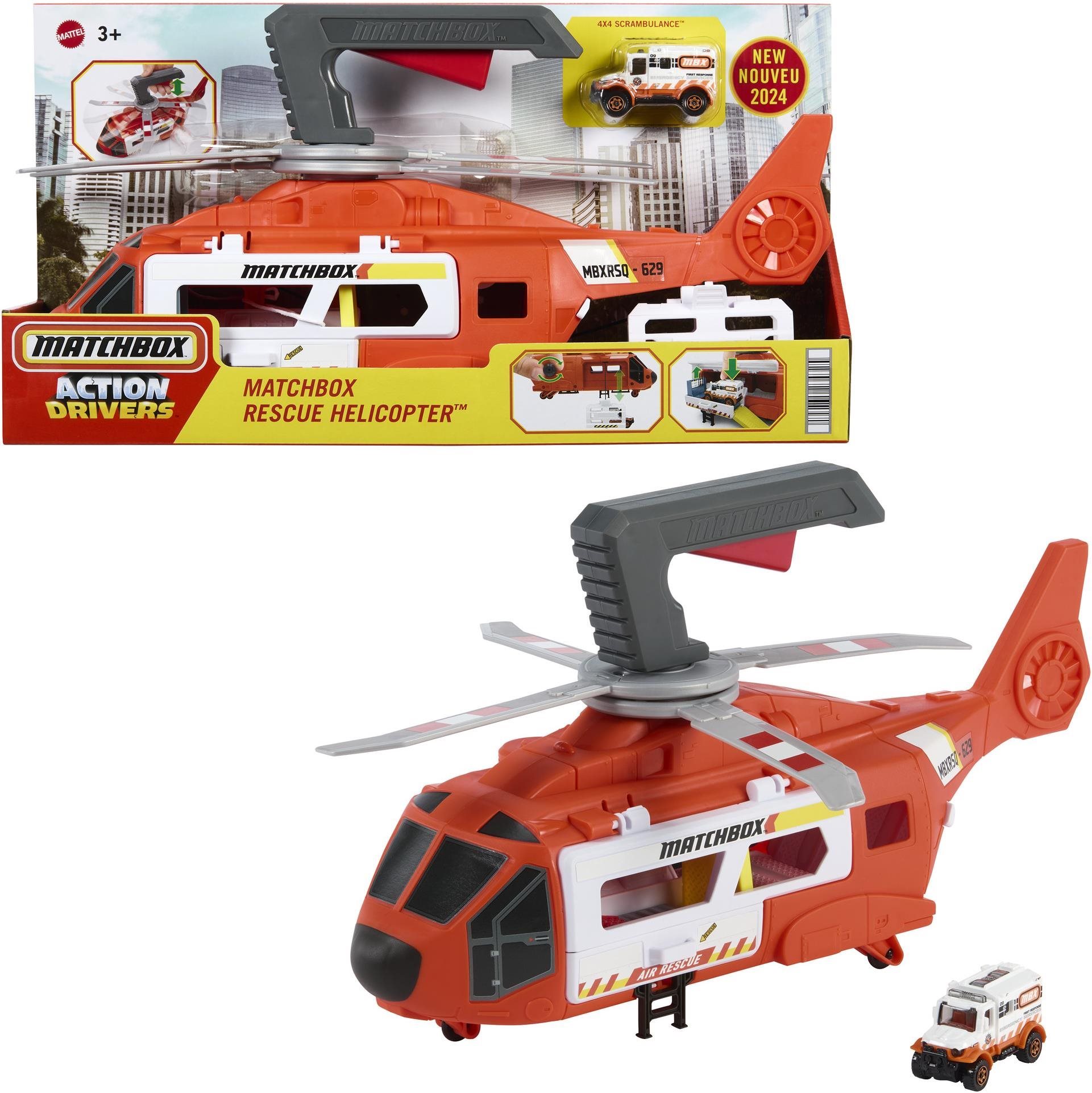 Matchbox Action Drivers Záchranný vrtuľník s angličákom