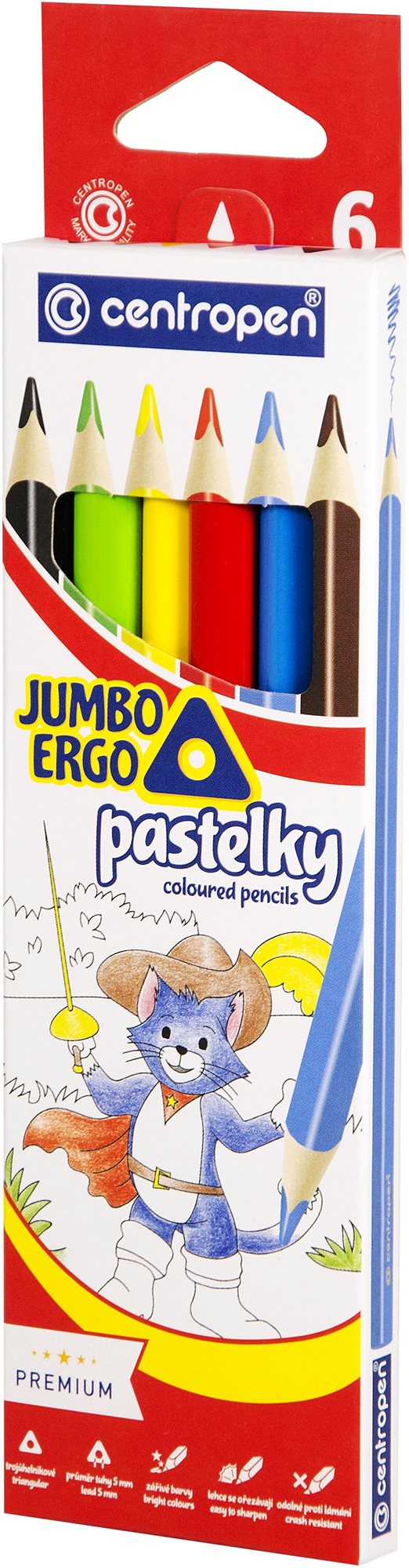 CENTROPEN pastelky 9522 Jumbo trojhranné 6 ks