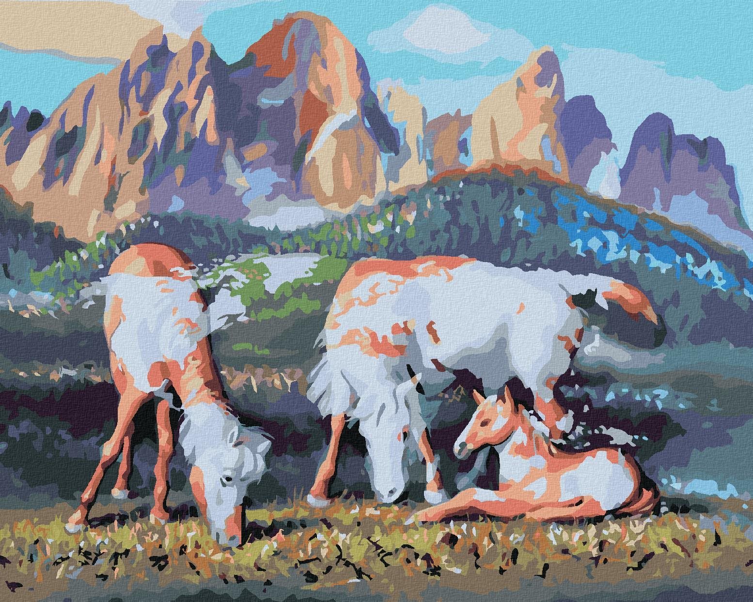 Zuty – Maľovanie Podľa Čísel – Kone Alebo Mapa Sveta (D. Rusty Rust), 80 × 100 cm, Plátno + Rám