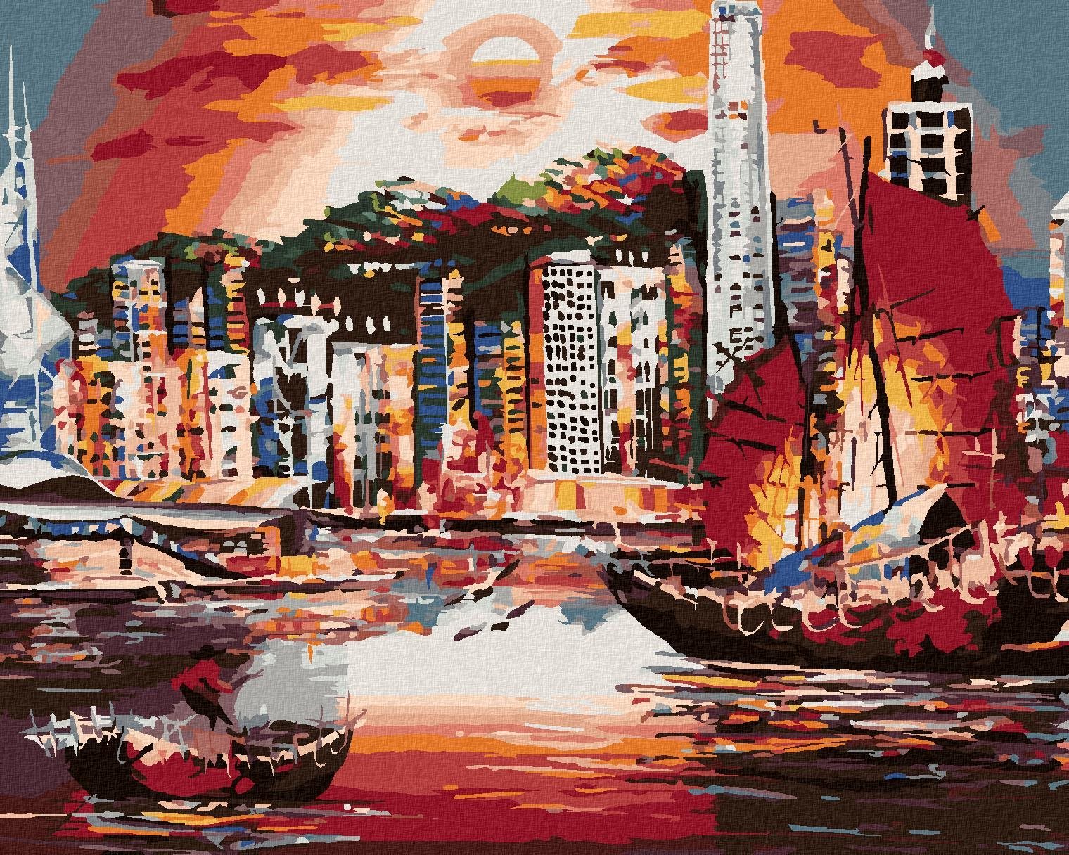 Zuty – Maľovanie Podľa Čísel – Hong Kong, 40 × 50 cm, Plátno