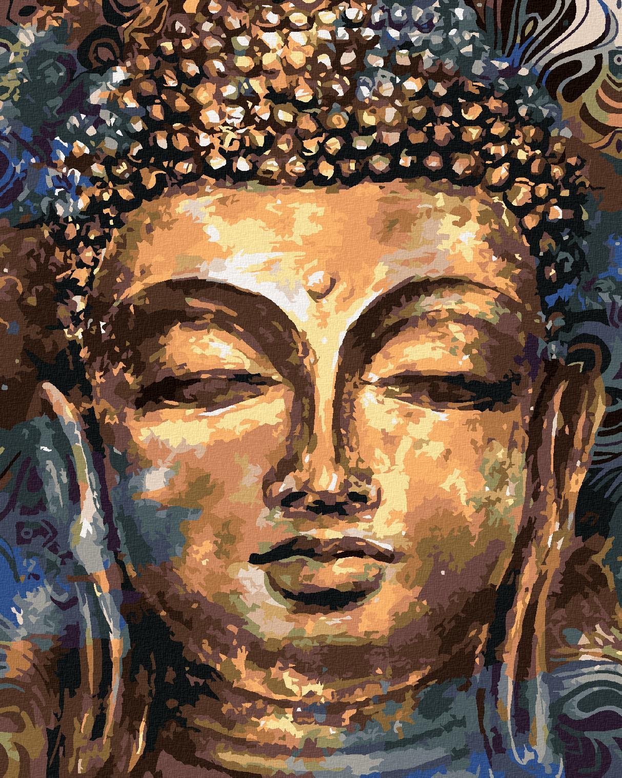 Zuty – Maľovanie Podľa Čísel – Budha S Ornamentmi, 40 × 50 cm, Plátno + Rám