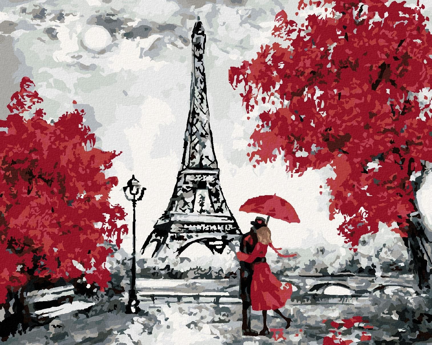 Zuty – Maľovanie Podľa Čísel – Paríž Eiffelova Veža Bozk, 80 × 100 cm, Plátno