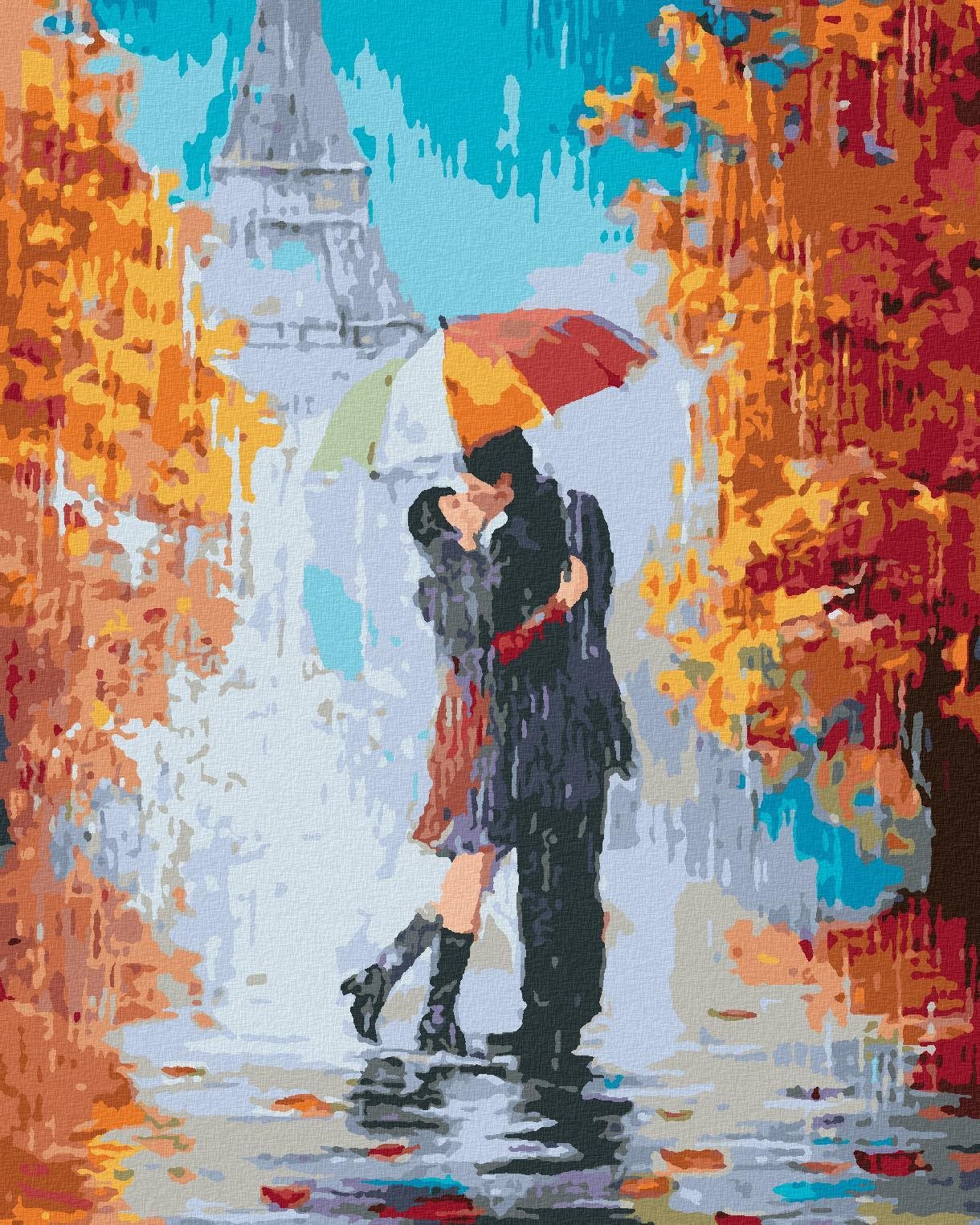 Zuty – Maľovanie Podľa Čísel – Bozk V Daždi V Paríži, 40 × 50 cm, Plátno