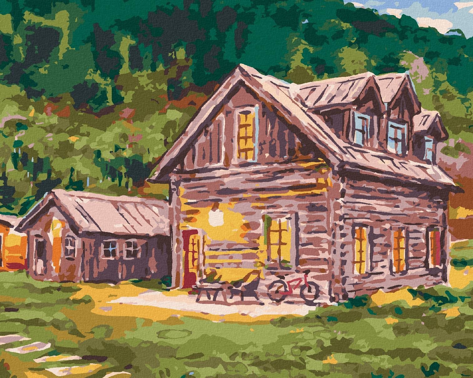 Zuty – Maľovanie Podľa Čísel – Zruby V Lese, 40 × 50 cm, Plátno