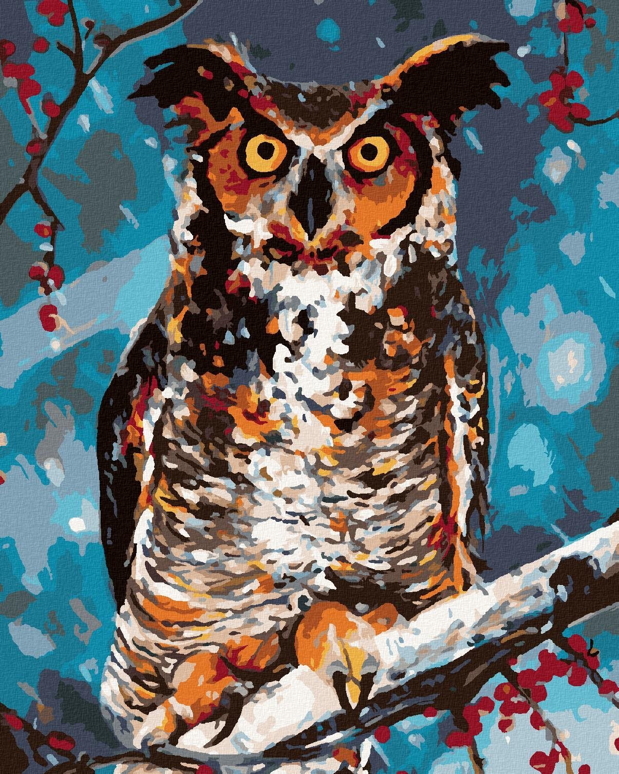 Zuty – Maľovanie Podľa Čísel – Sova V Lese, 40 × 50 cm, Plátno + Rám