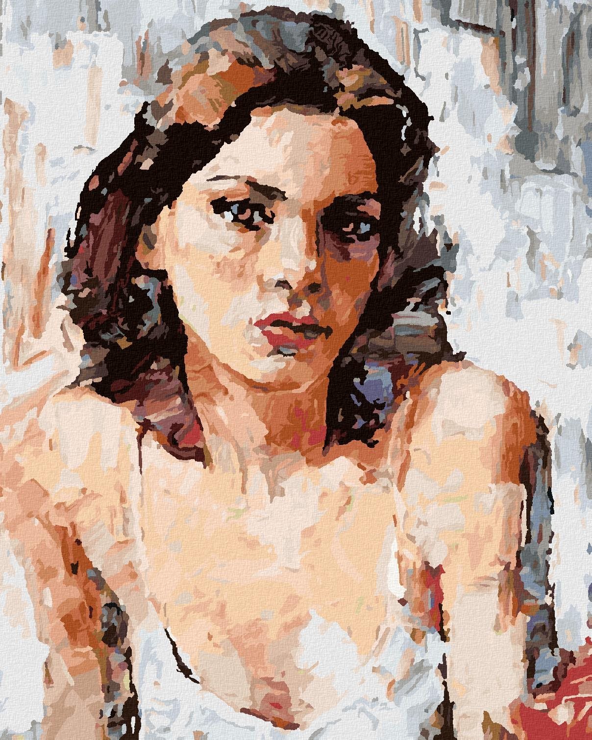 Zuty – Maľovanie Podľa Čísel – Maľovaná Žena Portrét, 80 × 100 cm, Plátno