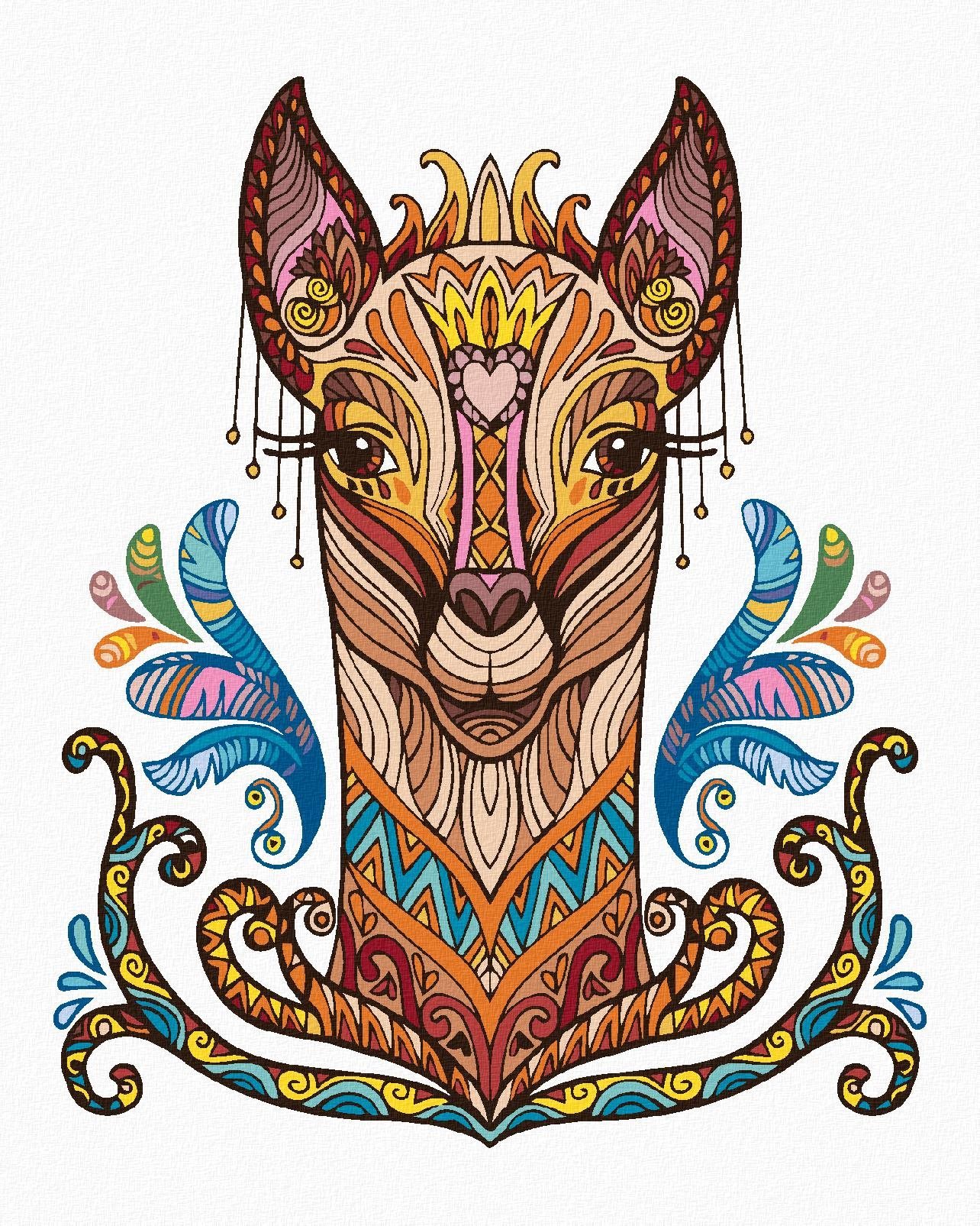 Zuty – Maľovanie Podľa Čísel – Mandala Lama, 40 × 50 cm, Plátno
