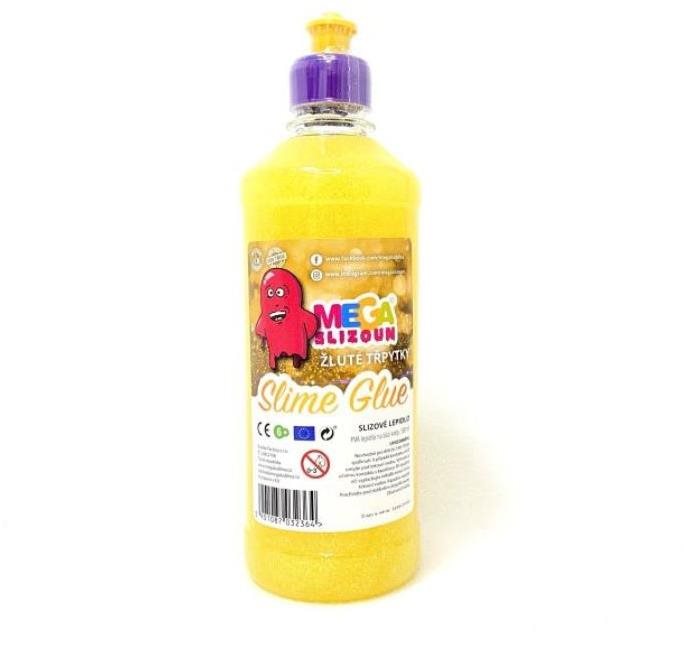 Megaslizúň – PVA slizové lepidlo žlté trblietky 500 ml